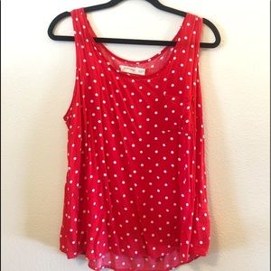 Red Polka Dot Tank Top With Pocket